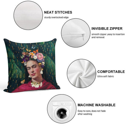 Frida Kahlo  World Women's Day Soft Decorative Cover Throw Pillow