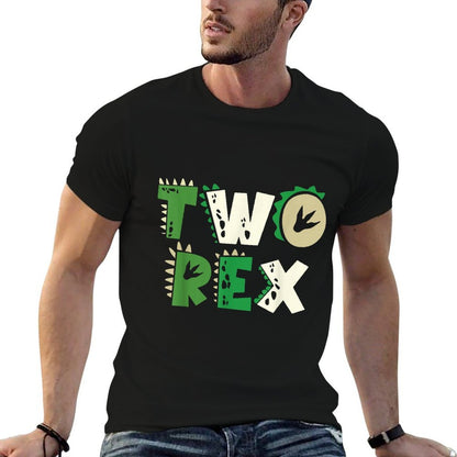 Two Rex Dinosaur Birthday For 2nd Birthday Boys Girls  Fade-proof Color T-Shirt