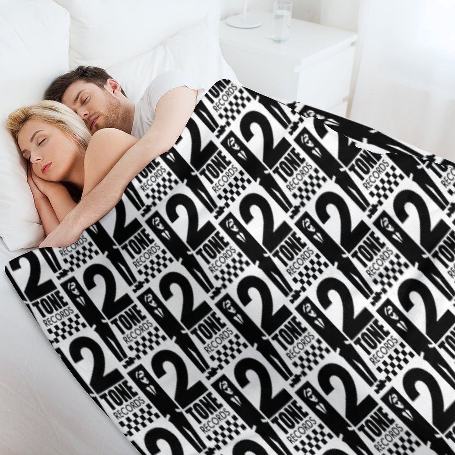 2 Tone Records T Black And White Sustainable Throw Blanket