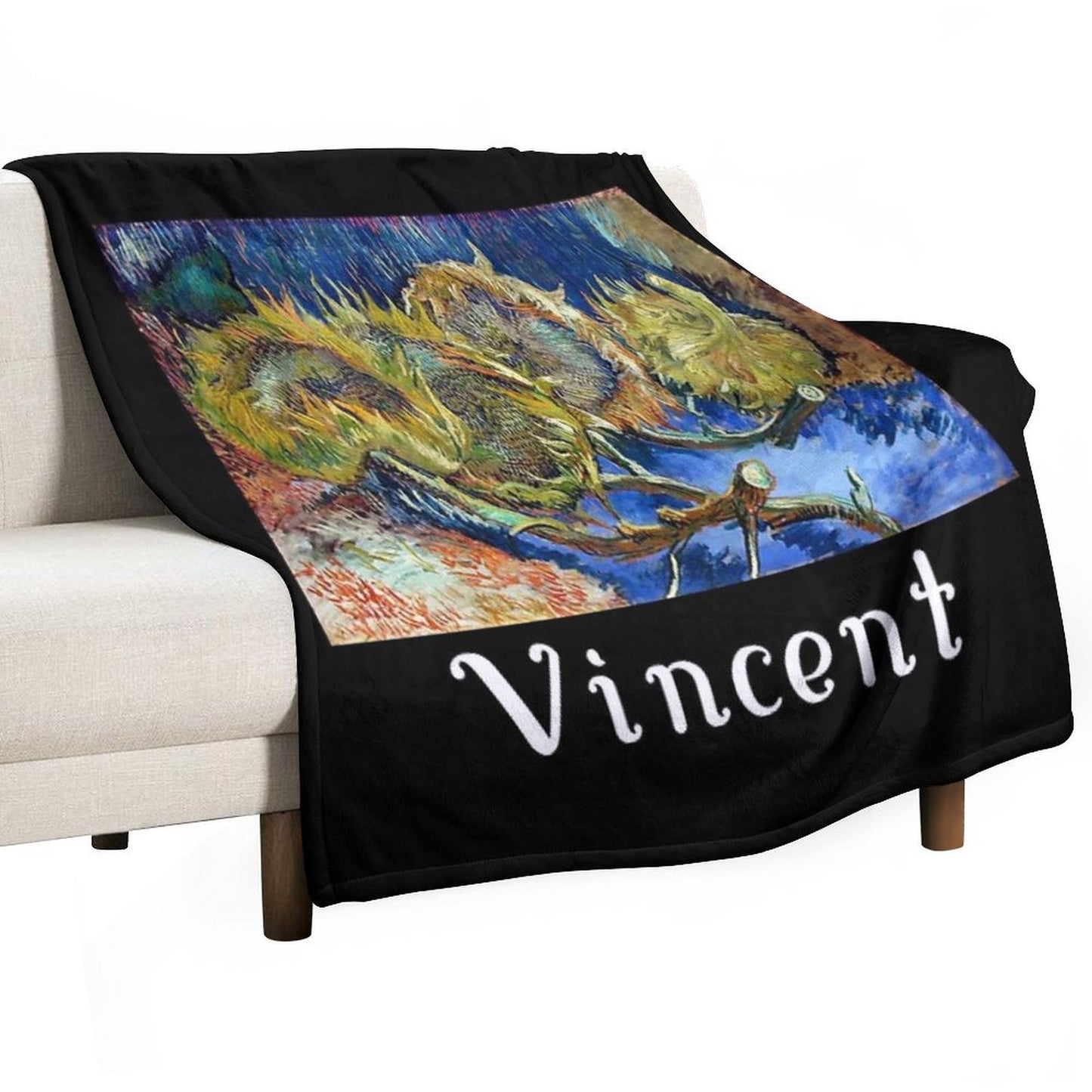 Four Withered Sunflowers by Vincent Versatility Throw Blanket