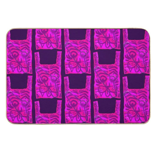 Pink Designer Plastic Bag  Fade-Resistant Bath Mat