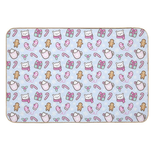 Cute Christmas  Blue  Nikury  Stain-Proof Bath Mat