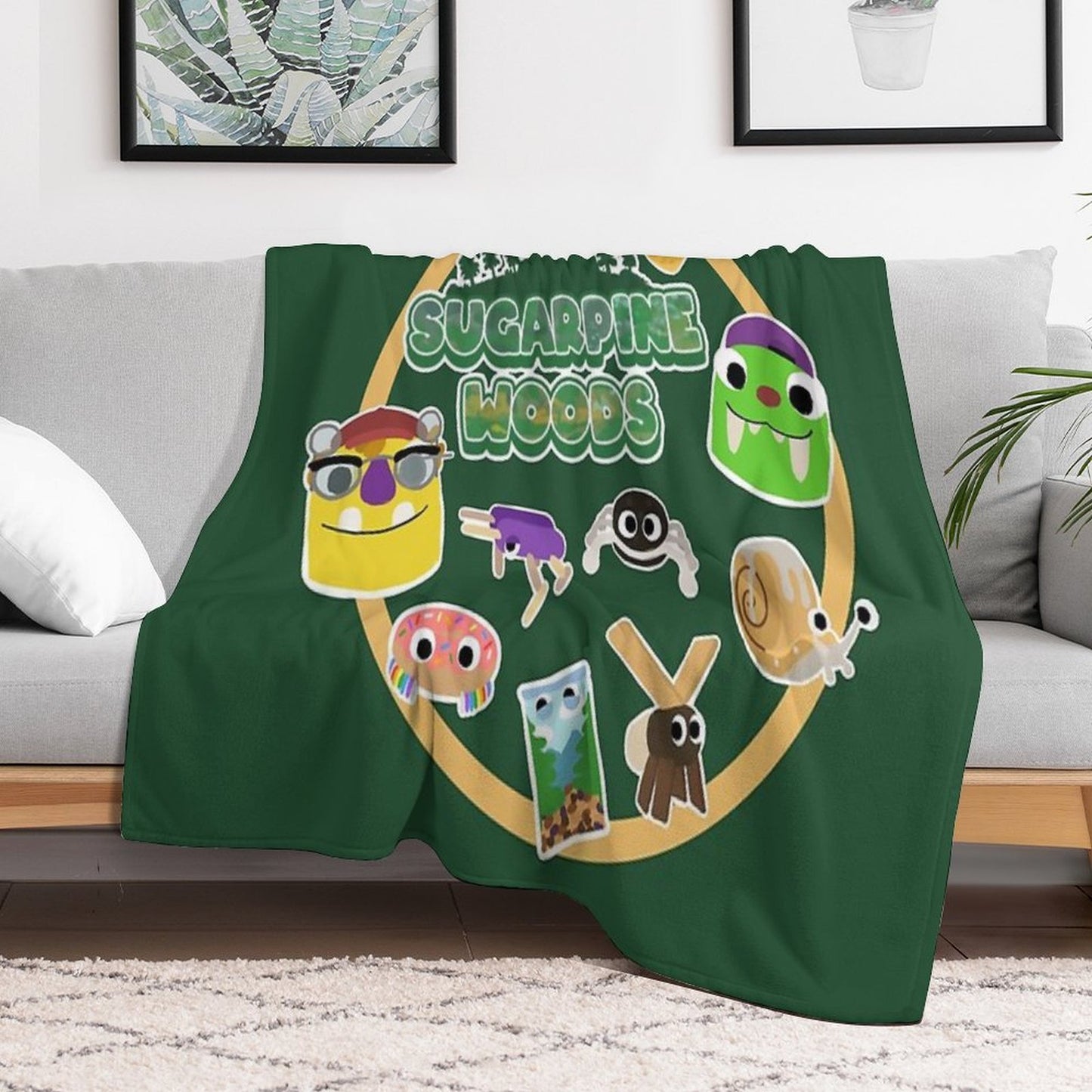 Sugarpine Woods Bugsnax Characters Kinda Bug, Kinda Snack  Bookbag  Bugsnax Snax And Grumpus Multi-functional Throw Blanket