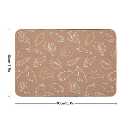 Seashell Outline on Sand Pattern  Stain-Proof Bath Mat