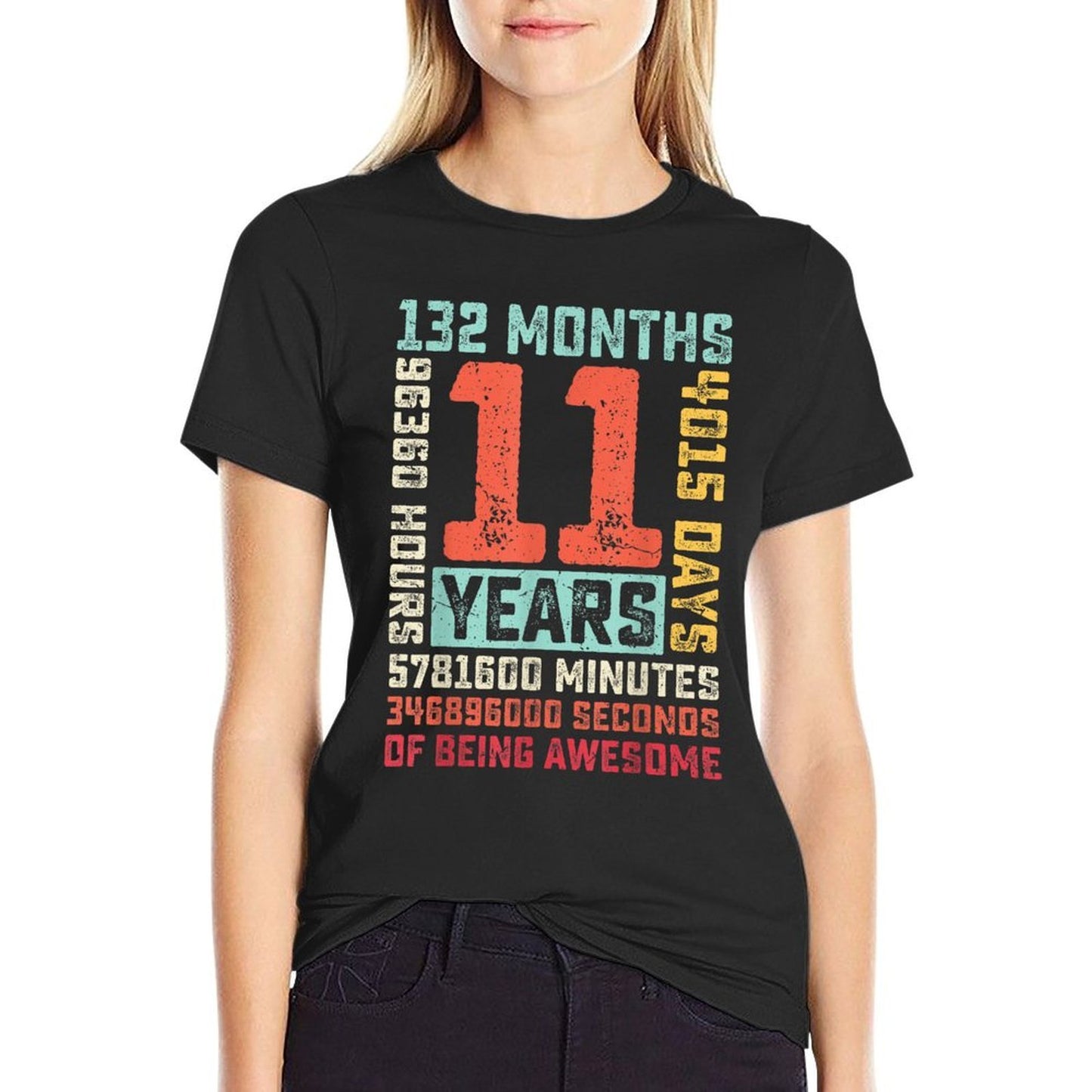 11 Years 132 Months of Being Awesome 11th Birthday Party  Cotton T-Shirt