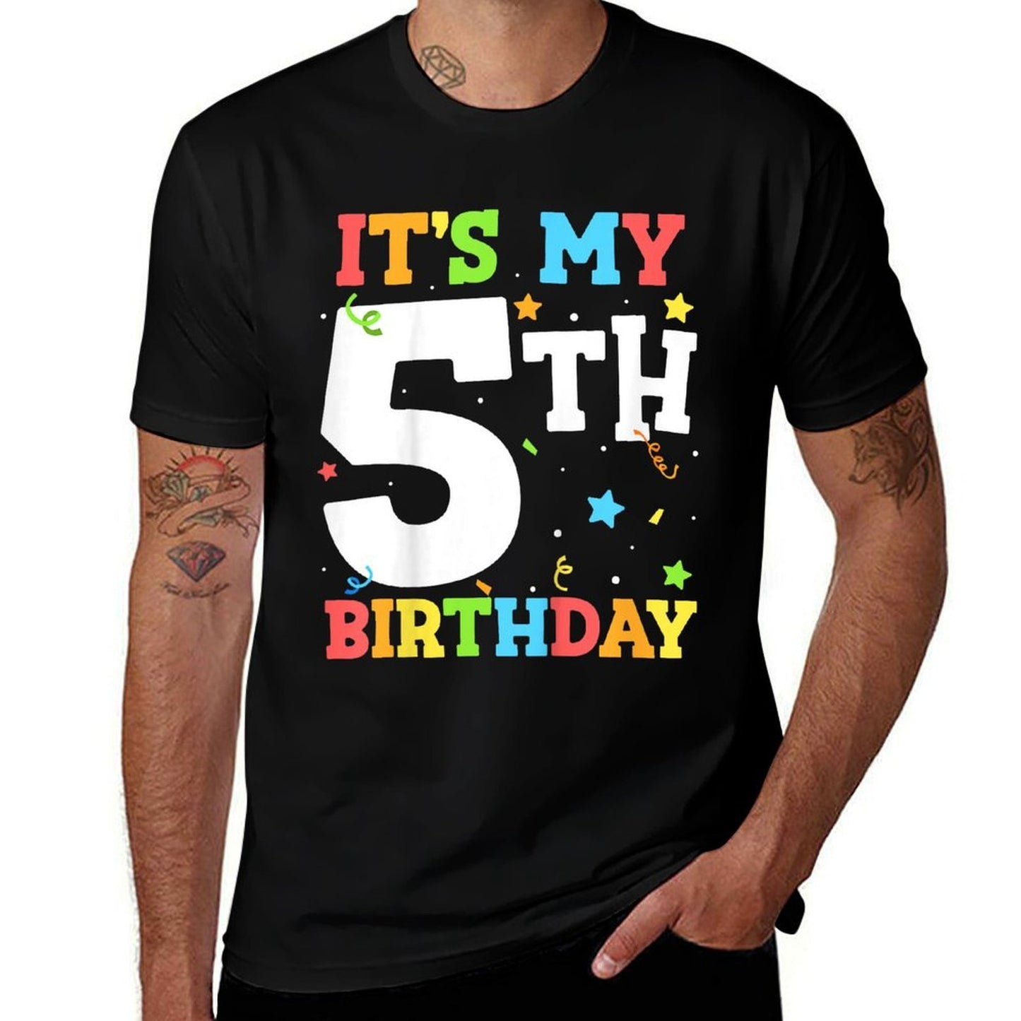It's My 5th Birthday 5 Five Happy Birthday Boy Or Girls  Tagless Design T-Shirt