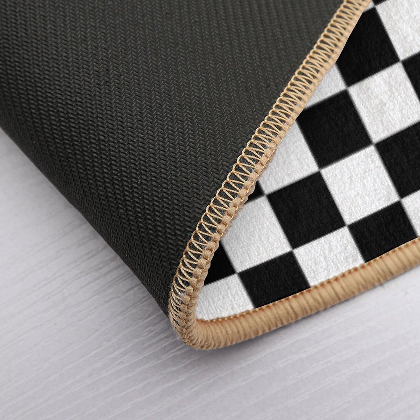 Black And White Checkerboard Pattern  Non-Slip Bath Mat