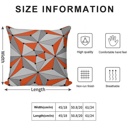 Abstract Geometric Pattern - Orange And Gray. Soft Style Accent Throw Pillow