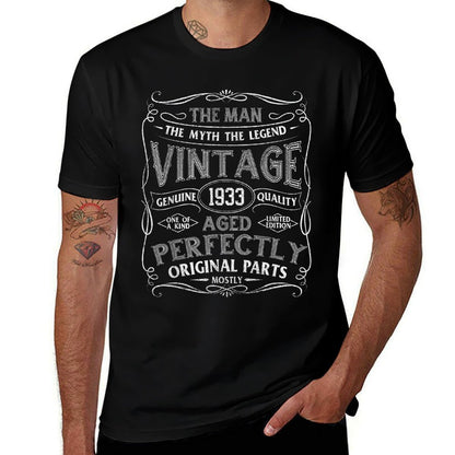 Man Myth Legend Vintage 1933 Year Of Birth Birthday  Moisture-wicking T-Shirt