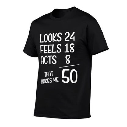 Funny 50 Year Old 50th Birthday Born In 1975  Fade-proof Color T-Shirt