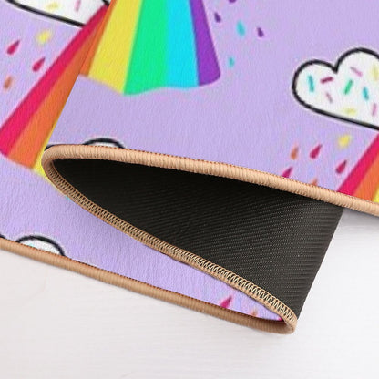 Rainbow Blast Cute Happy Rainbow  Easy Maintenance Bath Mat