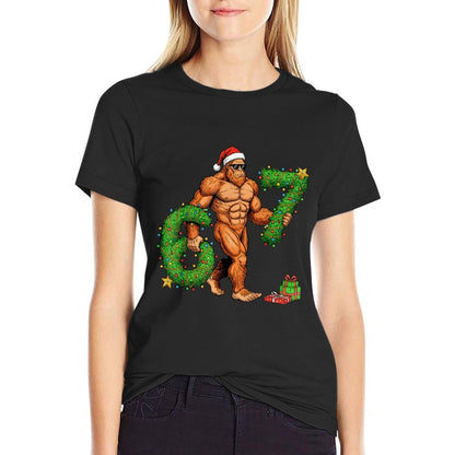 67 Christmas Sasquatch Funny Meme 67 Christmas Men Women Kid  Polyester Blend T-Shirt