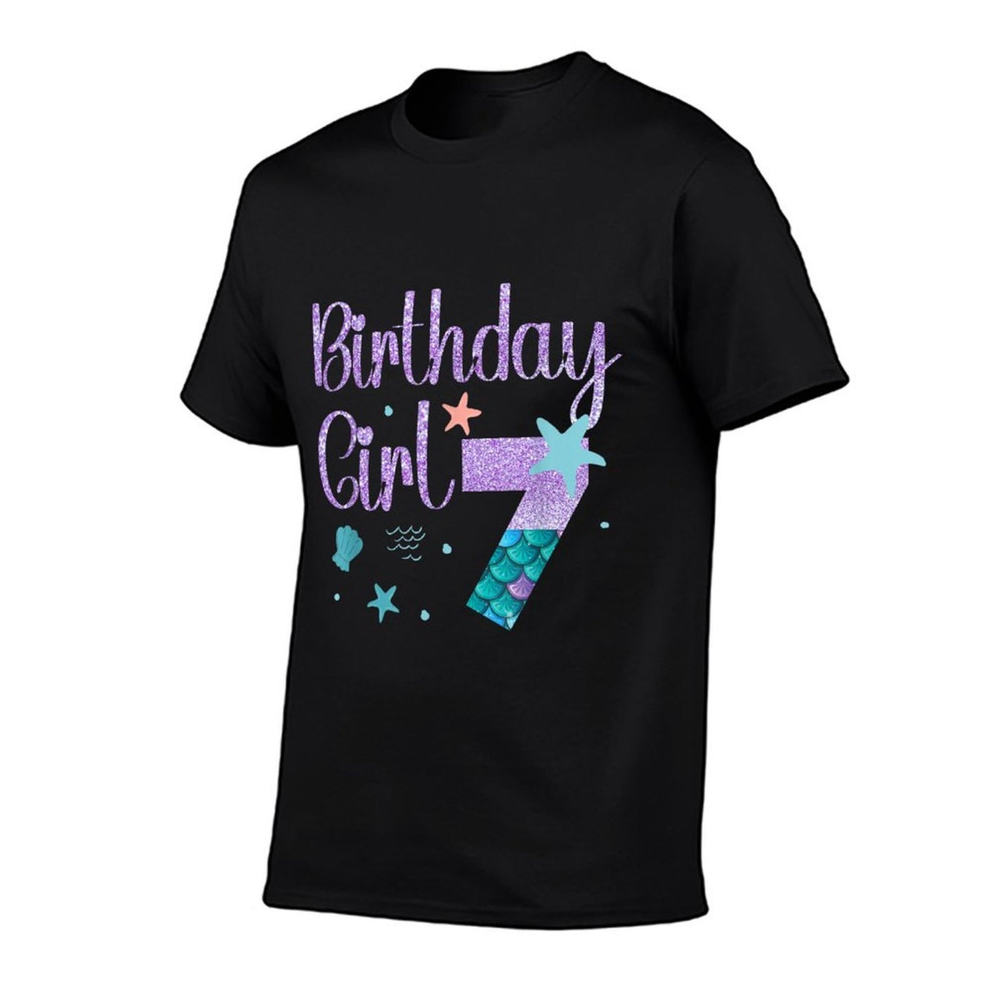 Mermaid Birthday Girl 7 Year Old Its My 7th Bday Mermaid  Trendy Pattern T-Shirt