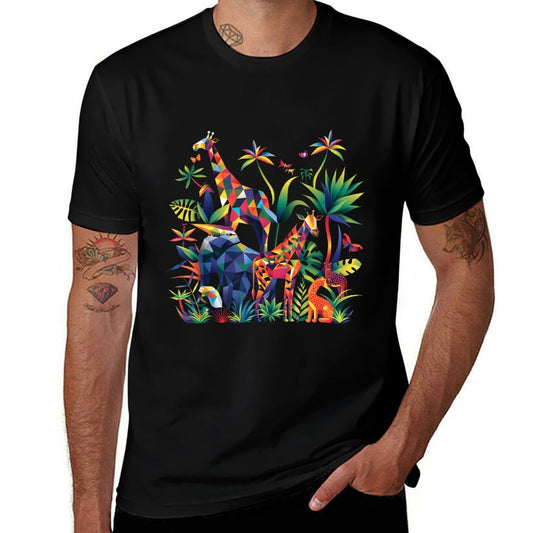 Wildlife Montage Abstract Animal Montage  Fade-proof Color T-Shirt
