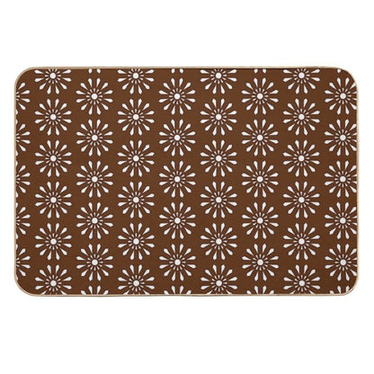 Brown Moroccan Inspired Pattern  Long-Lasting Bath Mat