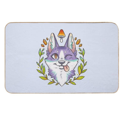 Happy Crystal Doggo  High-Traffic Bath Mat