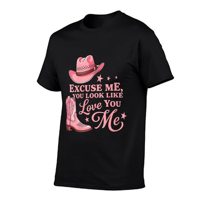Womens Funny Excuse Me You Look Like You Love Me Funny Boots Memes  Relaxed-fit T-Shirt