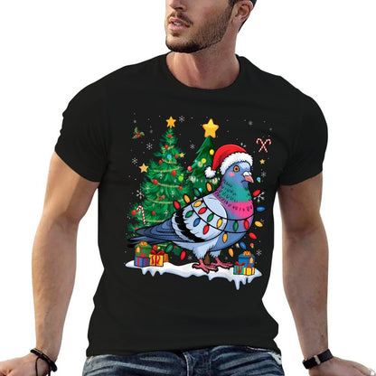 Pigeons Christmas Outfit Breeder  Fade-proof Color T-Shirt