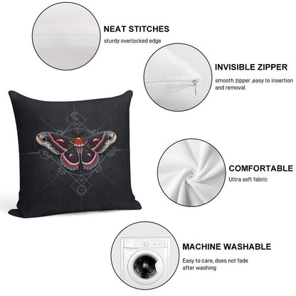 Cecropia Moth Soft Anti-Pilling Throw Pillow