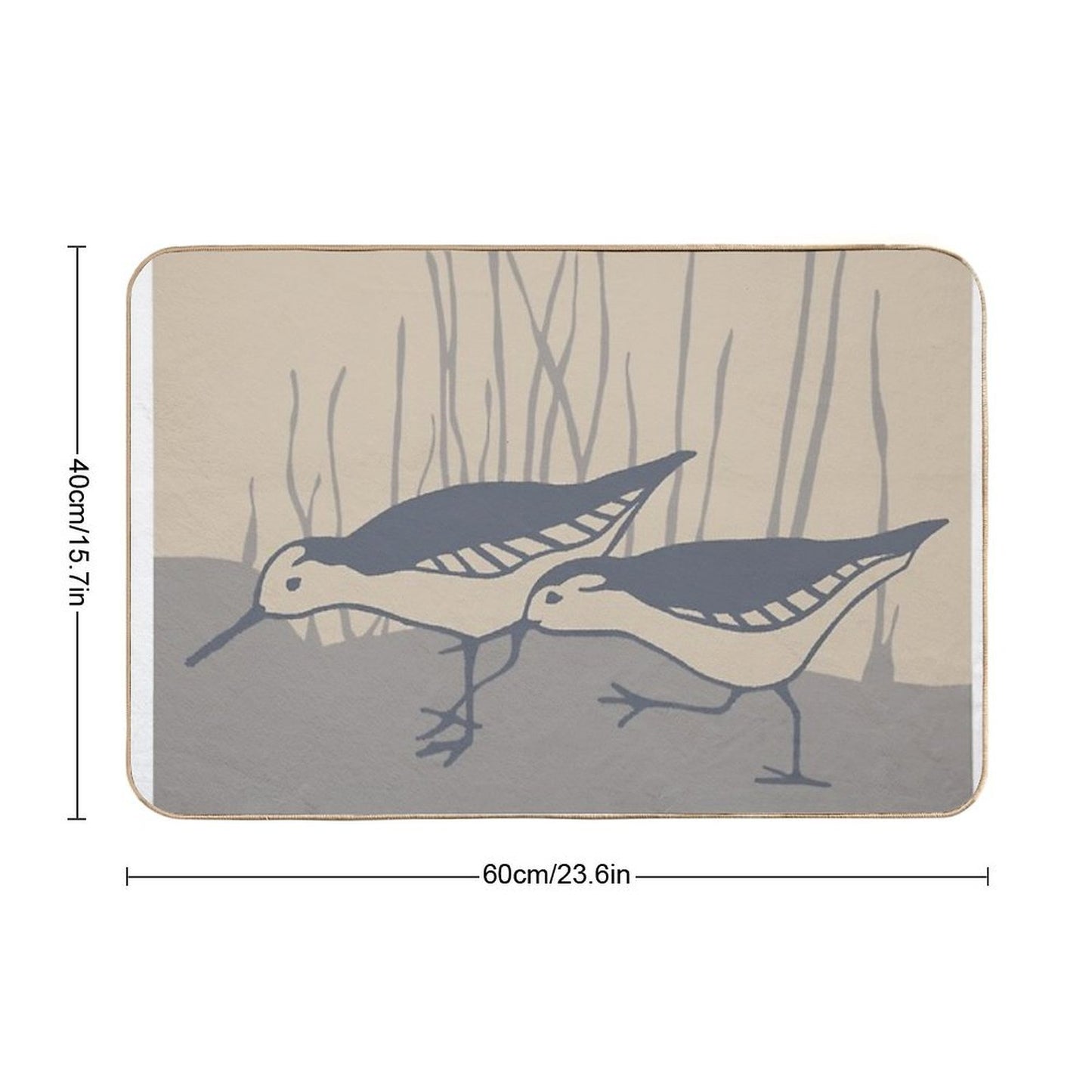 Sandpiper Beach Scene  Slip-Resistant Bath Mat