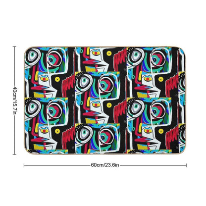 Face Expressionism, Art Brut  Odorless Bath Mat