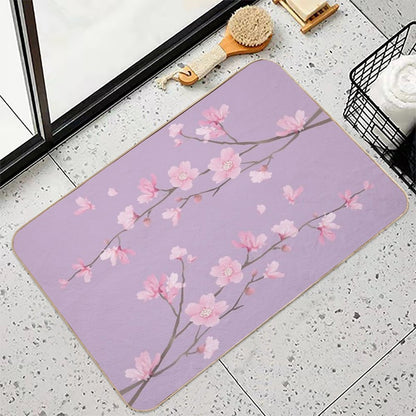 Cherry Blossom Flower Plant - Pastel Purple  Versatile Bath Mat