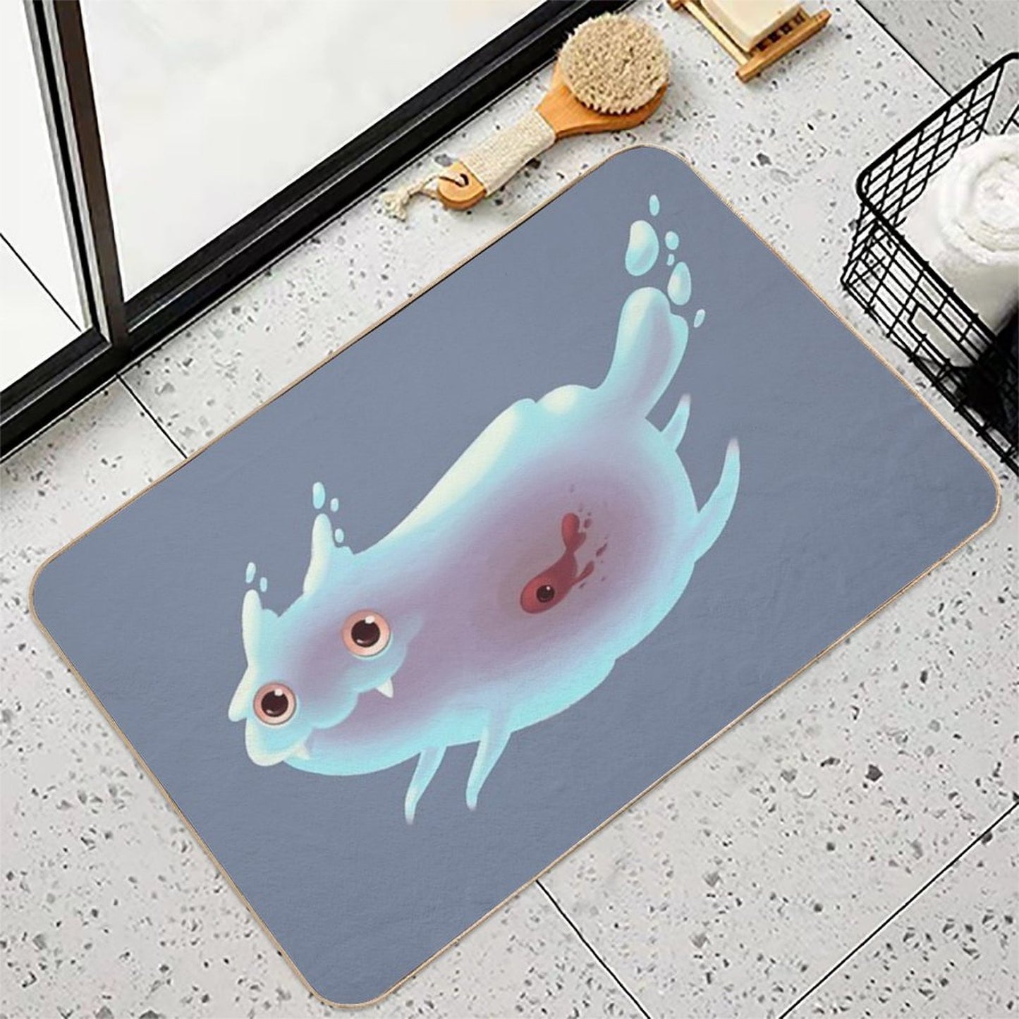 Ghost Cat  Rapid-Drying Bath Mat