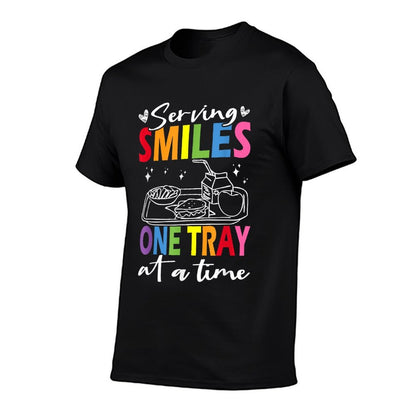 Serving Smiles One Tray At A Time Ladies Cafeteria Worker  Durable T-Shirt