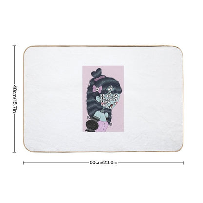 Pastel Goth Creature Illustration  Odorless Bath Mat