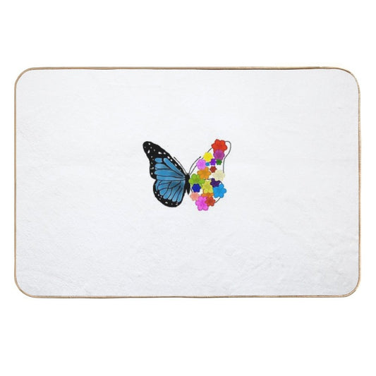 Floral Butterfly  Absorbent Bath Mat