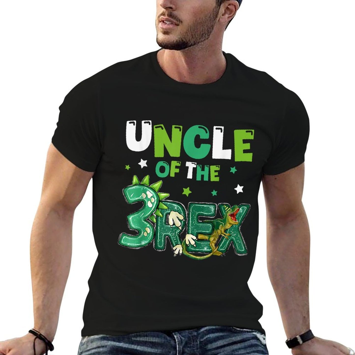 Uncle of The Three Rex Birthday Dinosaur Family Matching  Durable T-Shirt