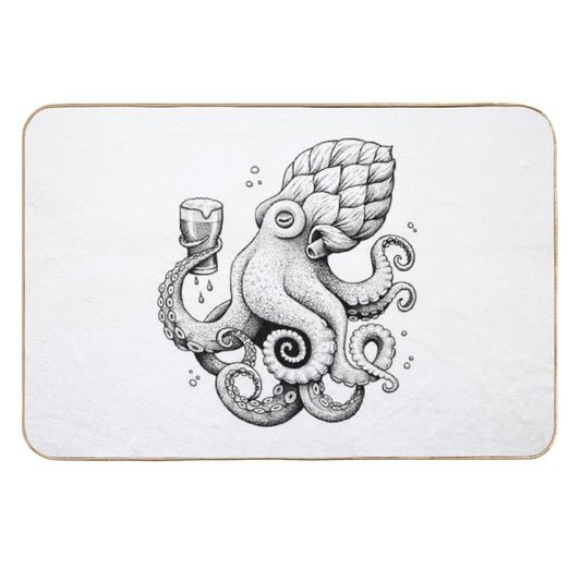 Hoptopus - The Beer Drinking Octopus  Multi-Purpose Bath Mat