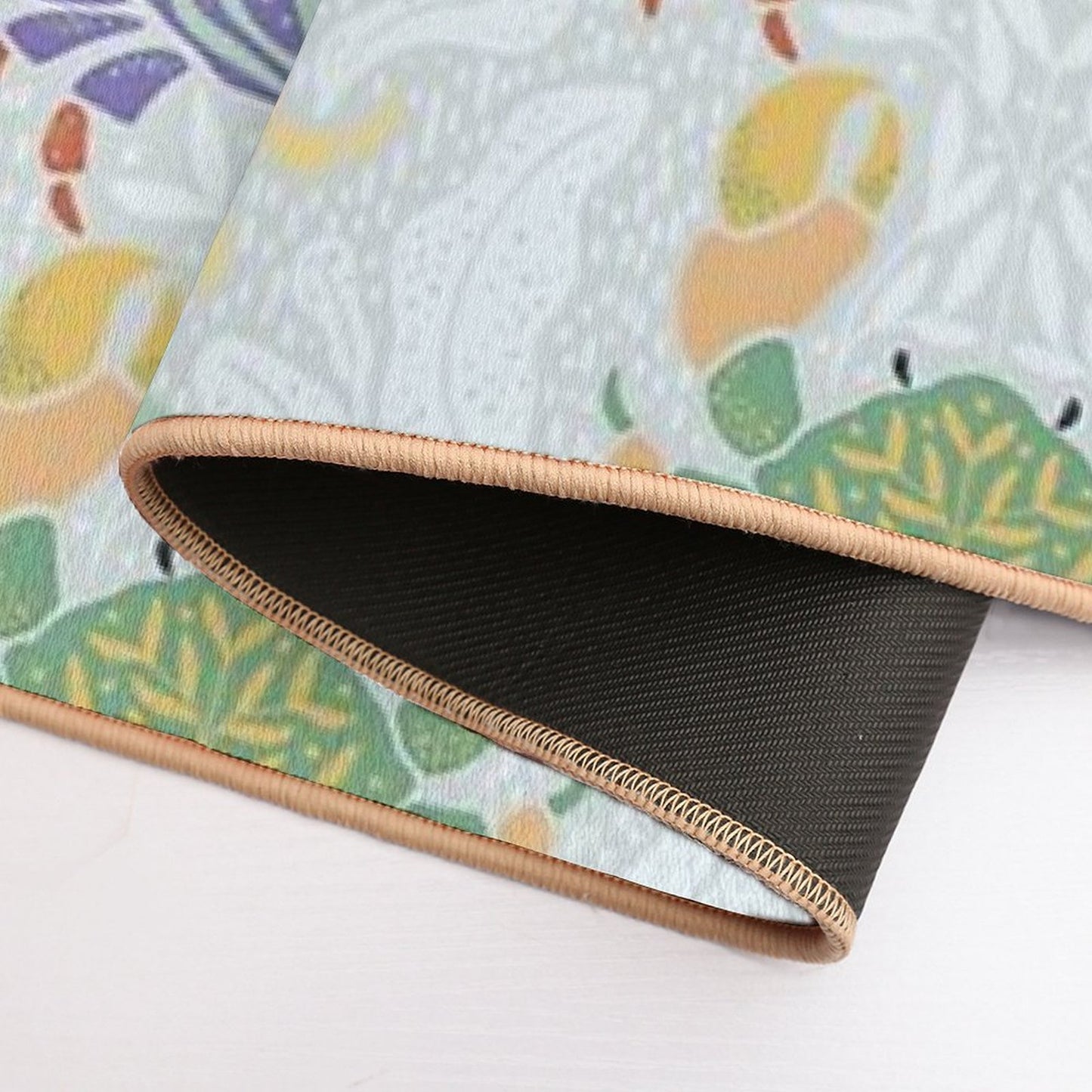 Colorful Crabs' Seaweed Parade [blue]  Easy To Clean Bath Mat