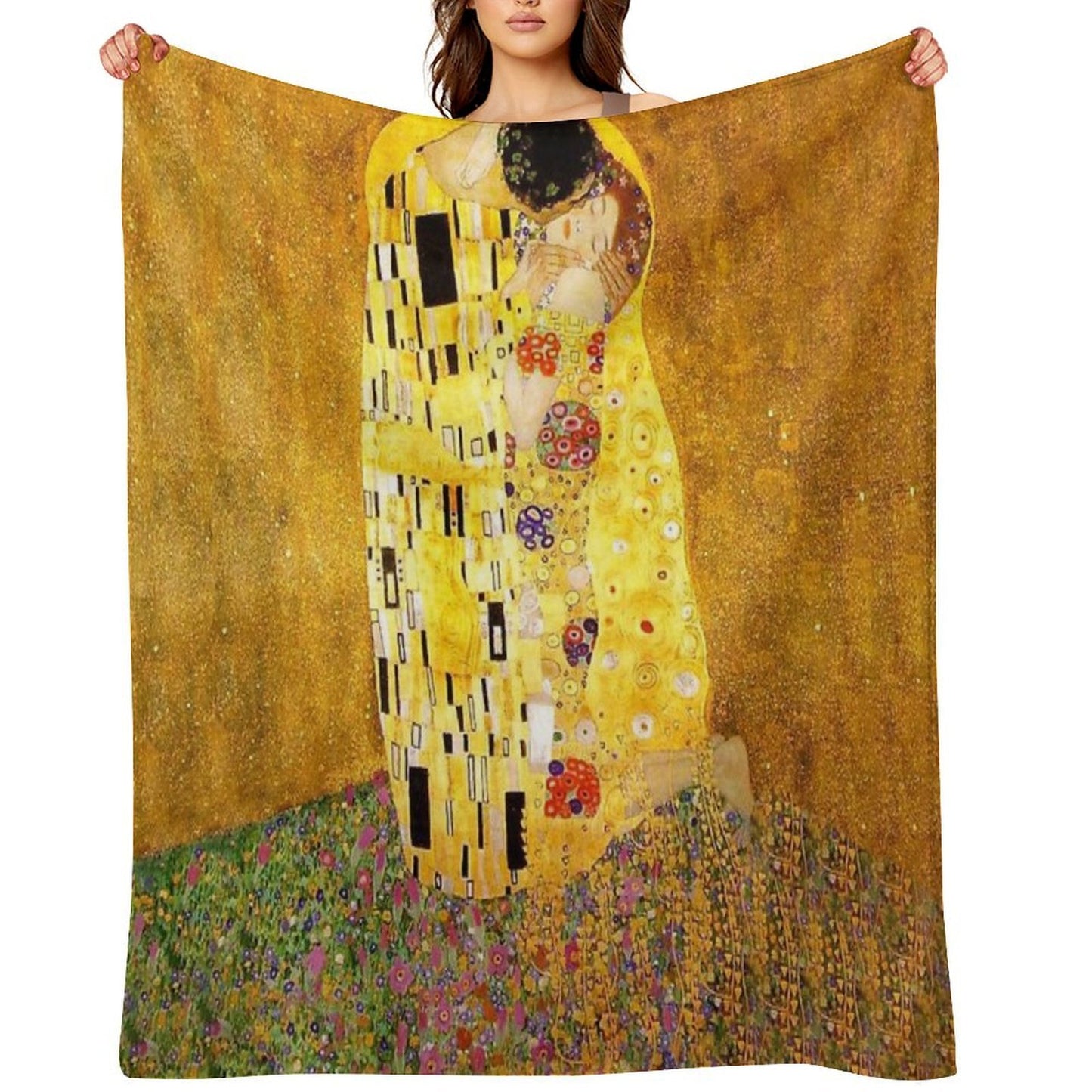 KLIMT THE  KISS Velvety-soft Throw Blanket