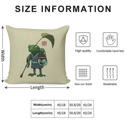 A Frog And His Son Soft Shrink-Resistant Throw Pillow