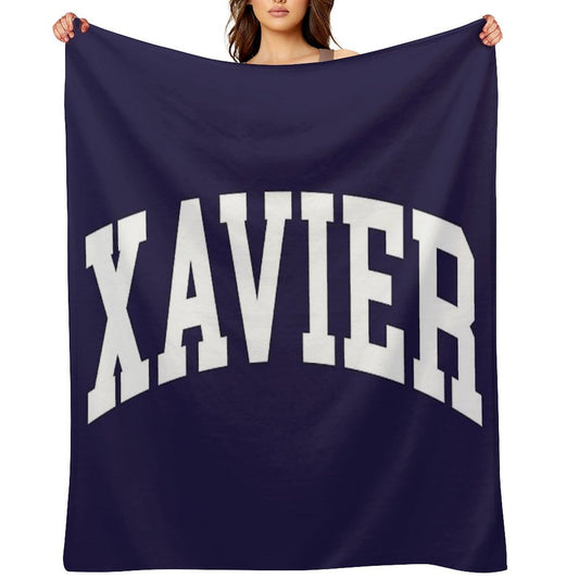 Xavier - College Font Curved Premium Throw Blanket