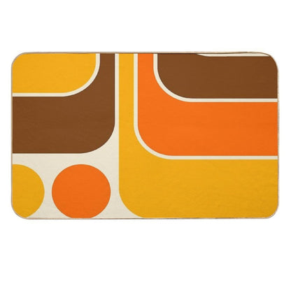 Retro Geometric Design 624  High-Traffic Bath Mat