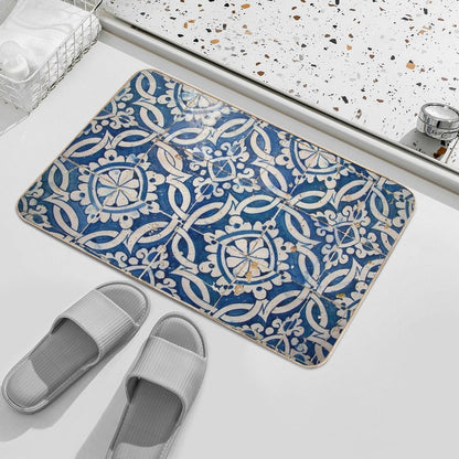 Vintage Portuguese Azulejo  Anti-Trip Bath Mat