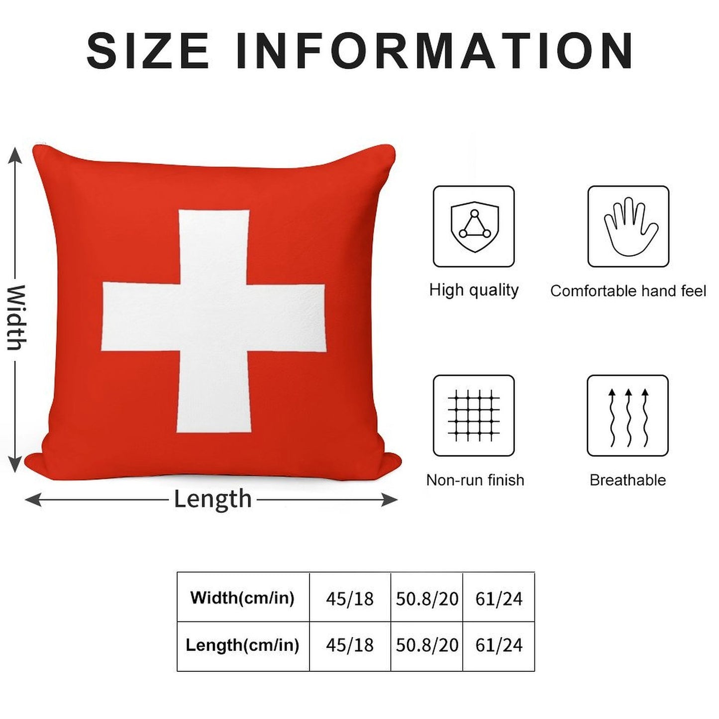 Flag of Switzerland Soft Anti-Pilling Throw Pillow