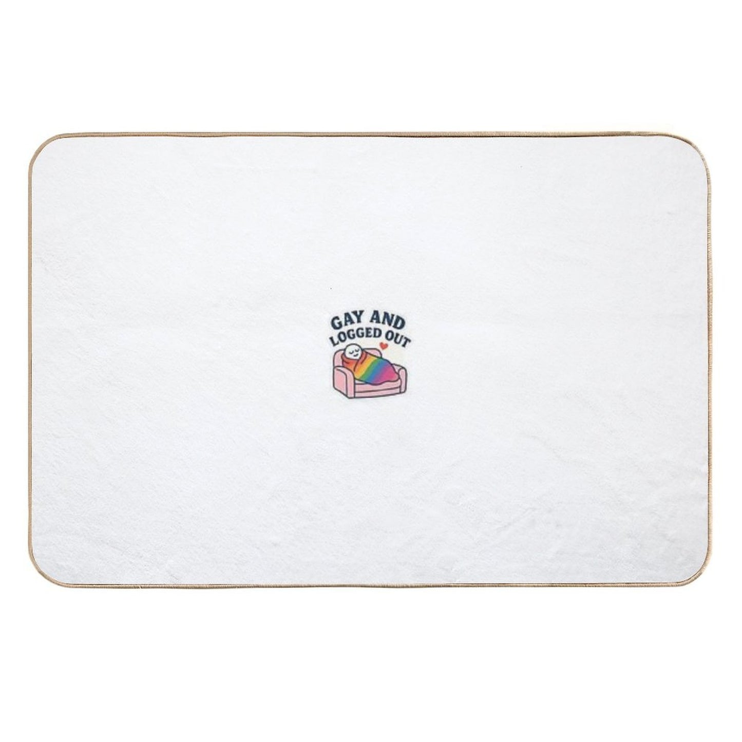 Gay And Logged Out – Rainbow Blanket Burrito Sticker  Non-Slip Bath Mat