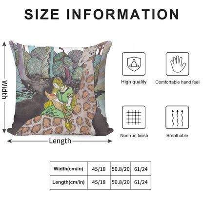 Giraffe And Foxchild Soft Fade-Resistant Throw Pillow