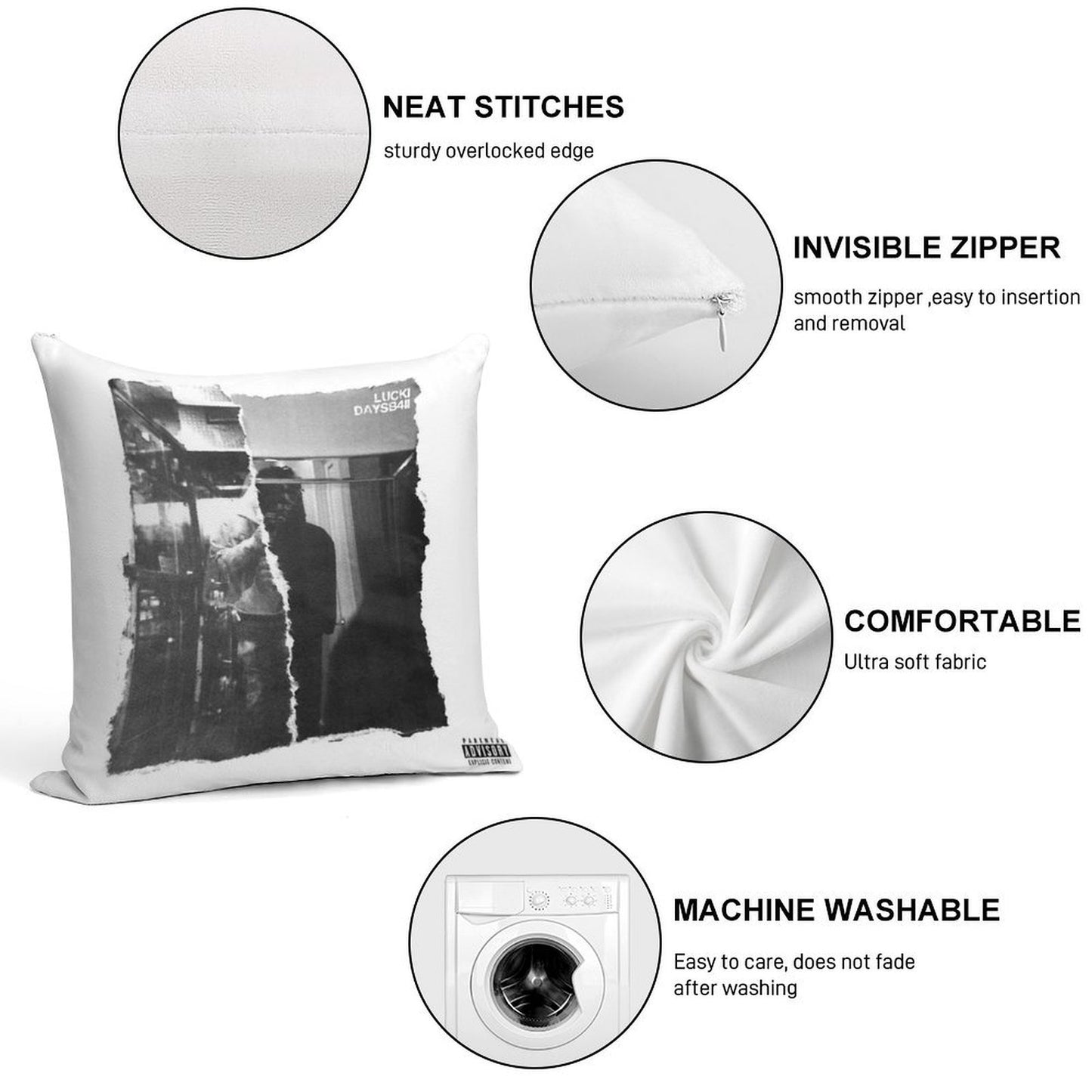 Lucki Days B4 Ii Ep Soft High-Density Material Throw Pillow