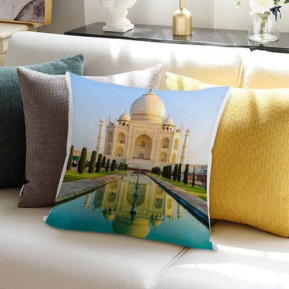 Reflection Of Taj Mahal Soft High-Density Material Throw Pillow