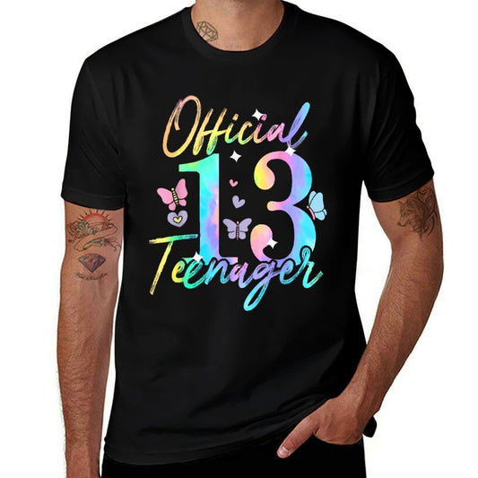 13th Birthday Girls 13 Years Officialnager Birthday 13  Ribbed Collar T-Shirt