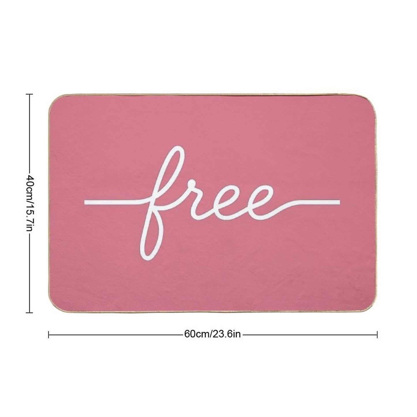 Line Shaped Into The Word Free  Repositionable Bath Mat