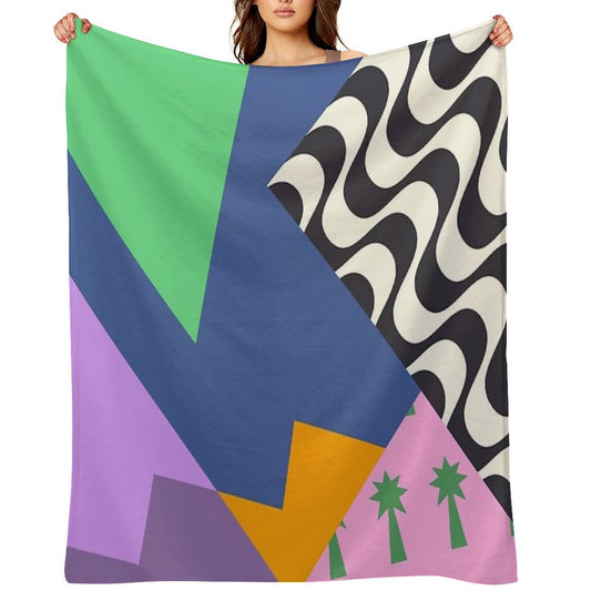 Colorful Abstract Geometric Pop Art Travel-friendly Throw Blanket