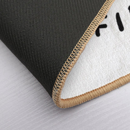 Cute Kawaii Otter Eating Fish  Dirt-Trapping Bath Mat