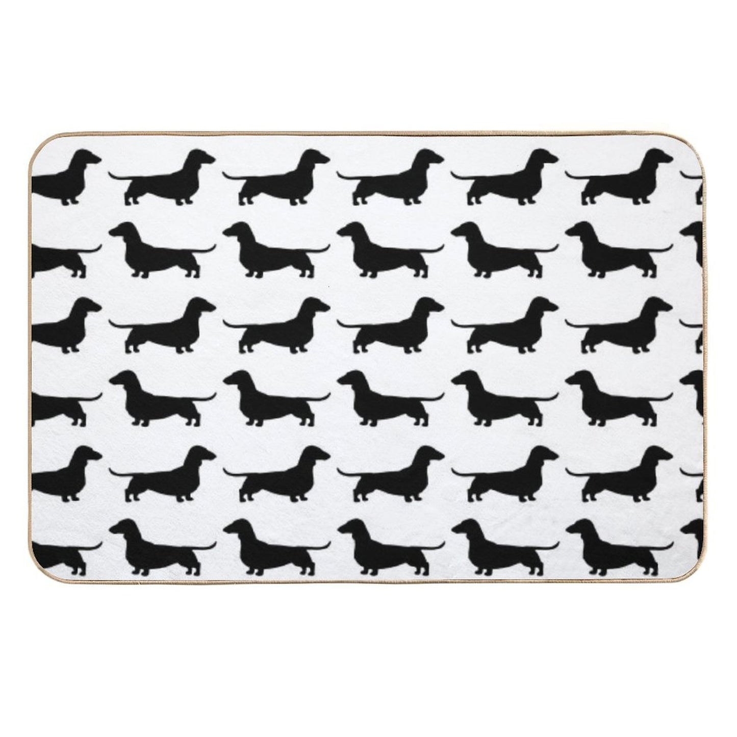 Dachshund Dog Silhouette(s)  Smooth Coated Wiener Dog  Fade-Resistant Bath Mat
