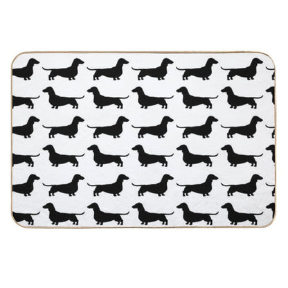 Dachshund Dog Silhouette(s)  Smooth Coated Wiener Dog  Fade-Resistant Bath Mat