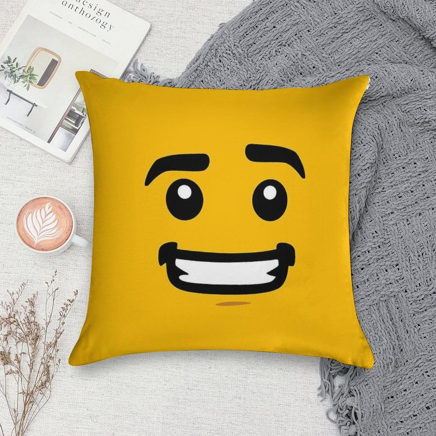 Brick Face - Guy Soft Fade-Resistant Throw Pillow